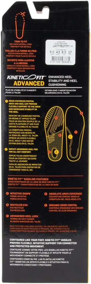 Merrell Shoe Care Men Kinetic Fit Advanced Footbed Wide Width Mesh