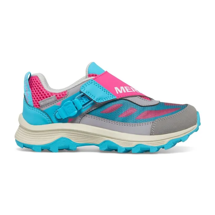 Merrell Sneakers Kids Big Moab Speed Low Ziptrek Waterproof Greyturquoiseberry