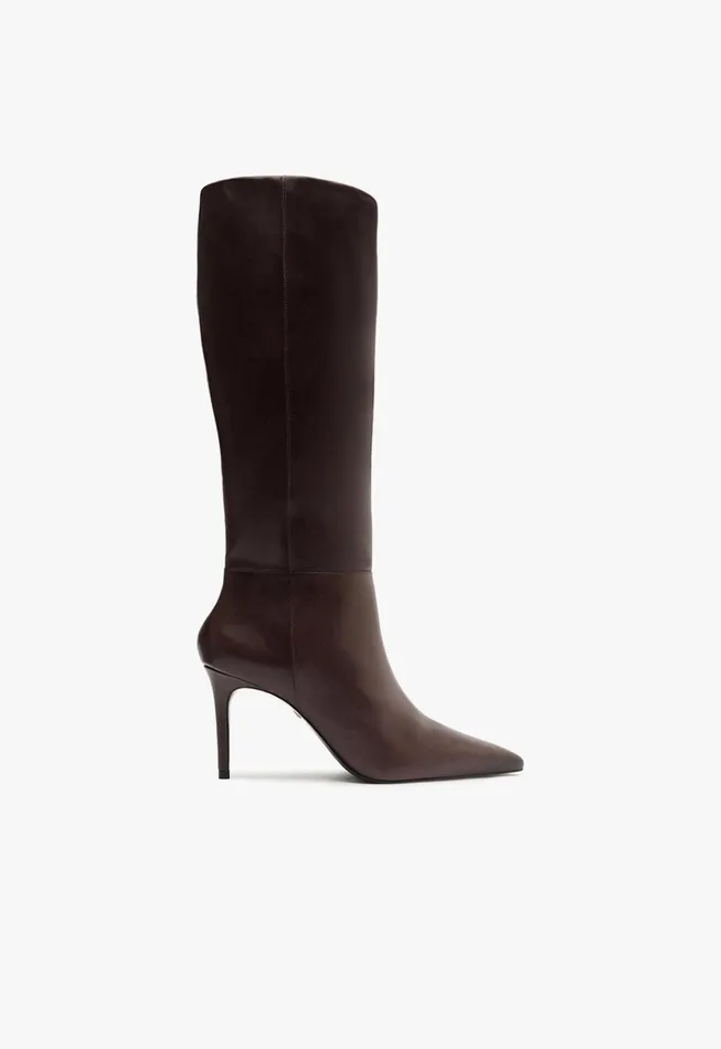 Mikki Up Boot Dark Brown Women Schutz Shoes Mikki Boots