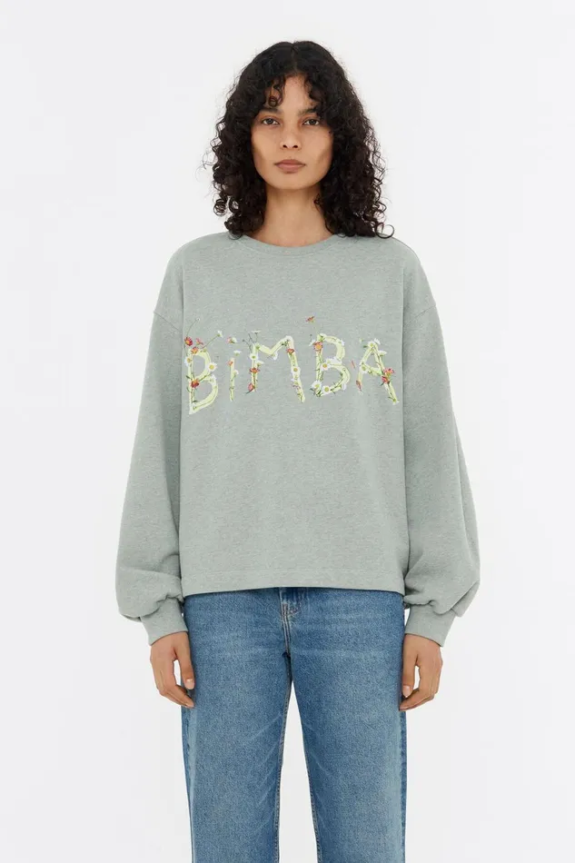 Mint Logo Print Boxy Sweatshirt Mint Women Bimba Y Lola Sweatshirts