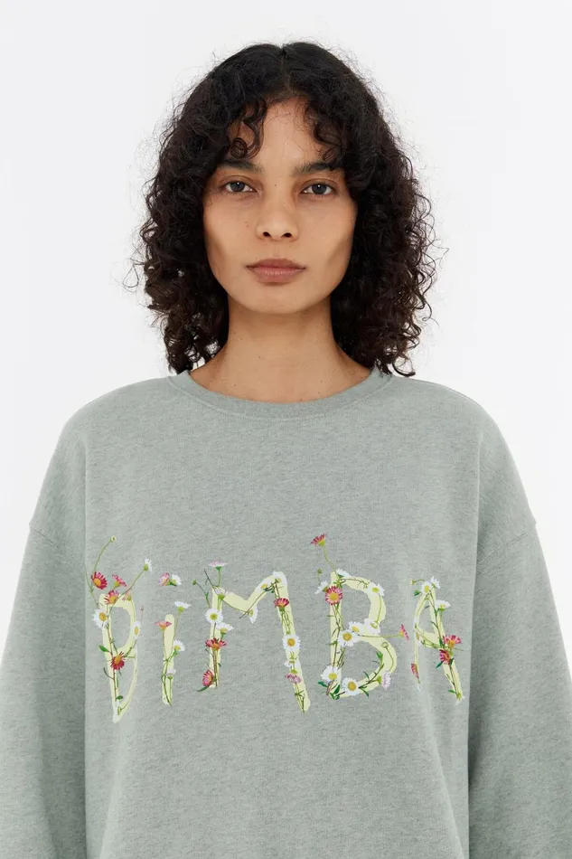 Mint Logo Print Boxy Sweatshirt Mint Women Bimba Y Lola Sweatshirts