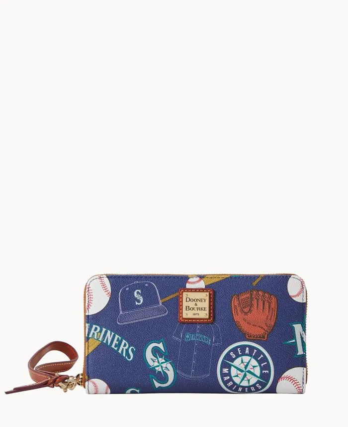 MLB Mariners Large Zip Around Wristlet Mariners ManWoman Dooney and Bourke Wallets