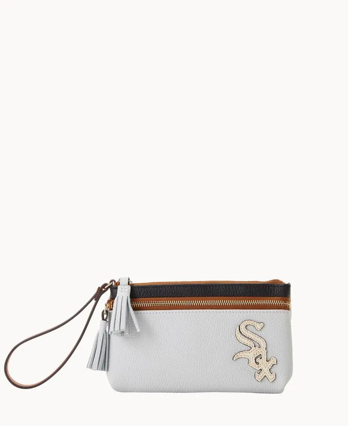 MLB White Sox Double Zip Wristlet White Sox ManWoman Dooney and Bourke Wallets