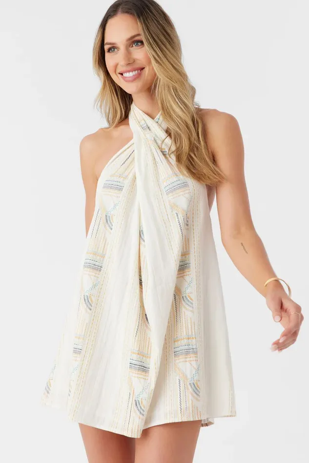 NAIMA HALTER DRESS Winter White Women O039NEILL Clothing