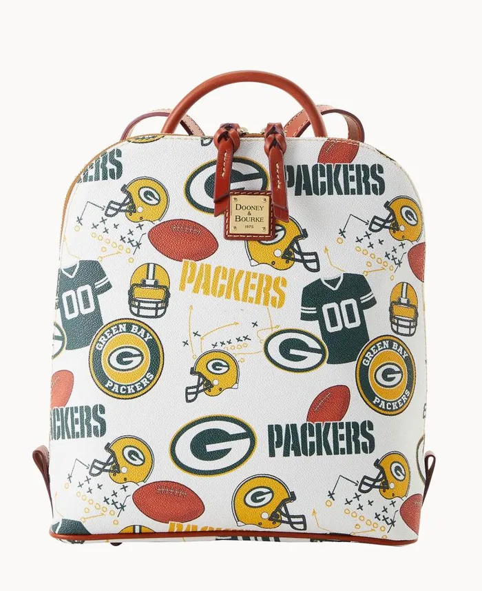 NFL Packers Zip Pod Backpack Packers Woman Dooney and Bourke Backpacks