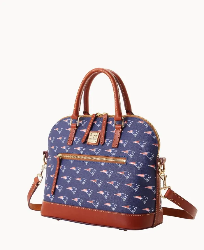NFL Patriots Domed Zip Satchel Patriots Woman Dooney and Bourke Satchels NFL Patriots Domed Zip Satchel Patriots Woman Dooney and Bourke Satchels