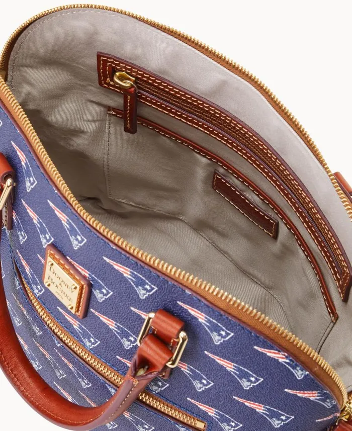 NFL Patriots Domed Zip Satchel Patriots Woman Dooney and Bourke Satchels NFL Patriots Domed Zip Satchel Patriots Woman Dooney and Bourke Satchels