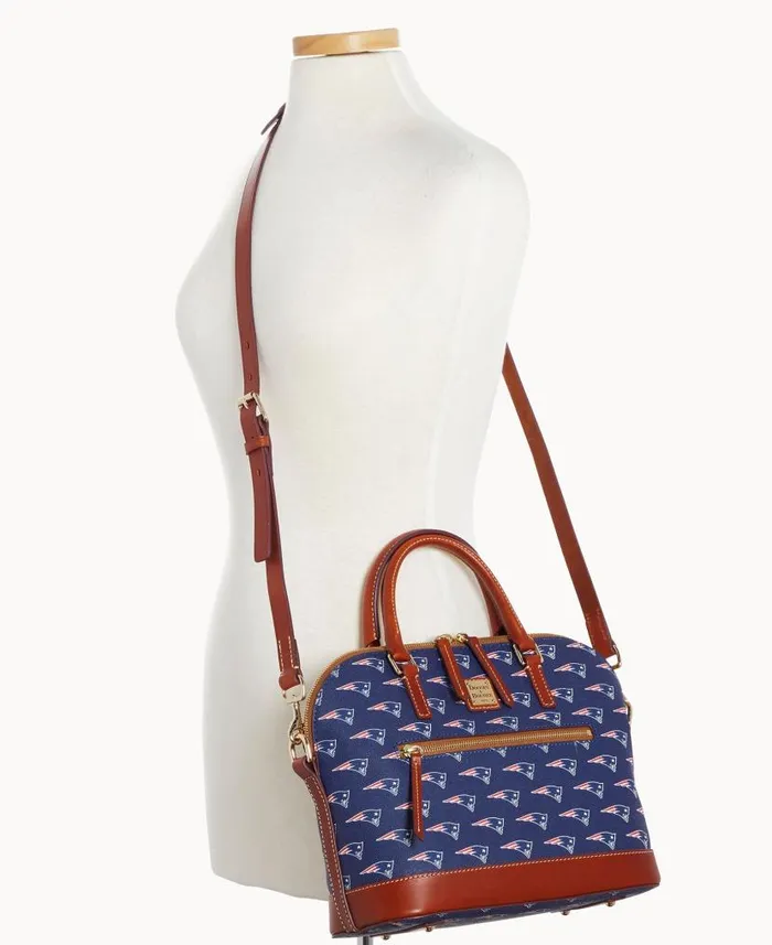 NFL Patriots Domed Zip Satchel Patriots Woman Dooney and Bourke Satchels NFL Patriots Domed Zip Satchel Patriots Woman Dooney and Bourke Satchels