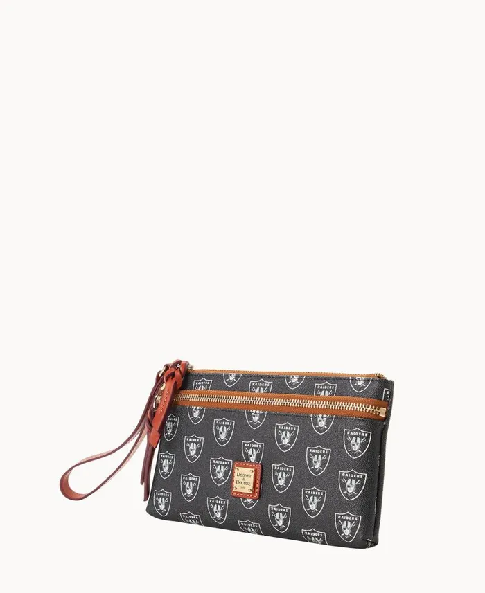 NFL Raiders Double Zip Wristlet Las Vegas Raiders ManWoman Dooney and Bourke Wallets NFL Raiders Double Zip Wristlet Las Vegas Raiders ManWoman Dooney and Bourke Wallets