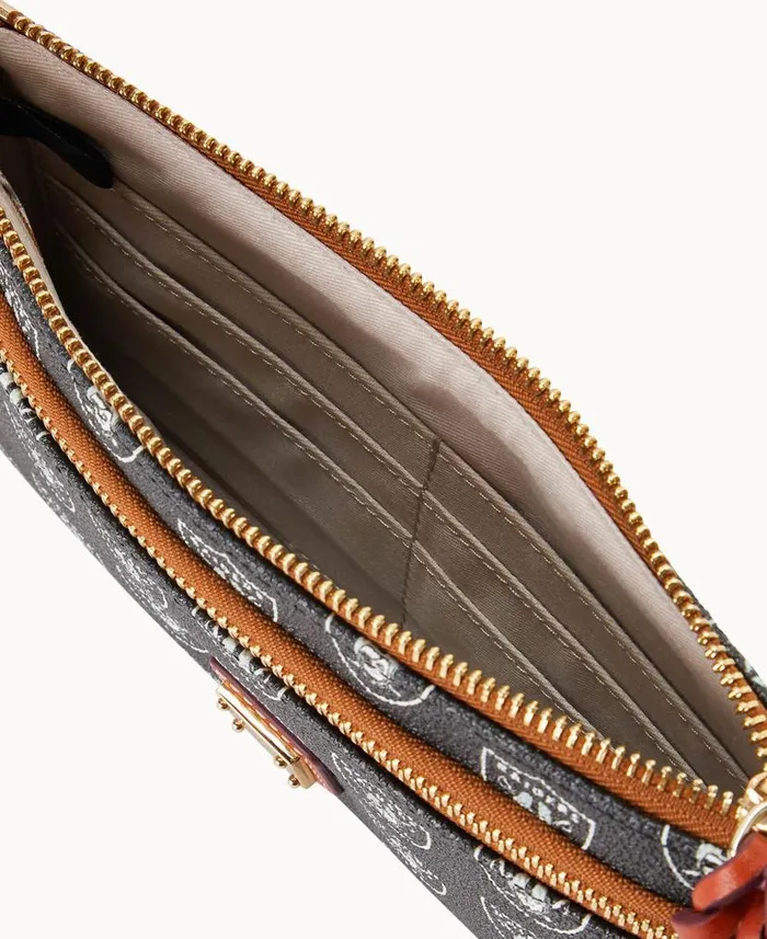 NFL Raiders Double Zip Wristlet Las Vegas Raiders ManWoman Dooney and Bourke Wallets NFL Raiders Double Zip Wristlet Las Vegas Raiders ManWoman Dooney and Bourke Wallets