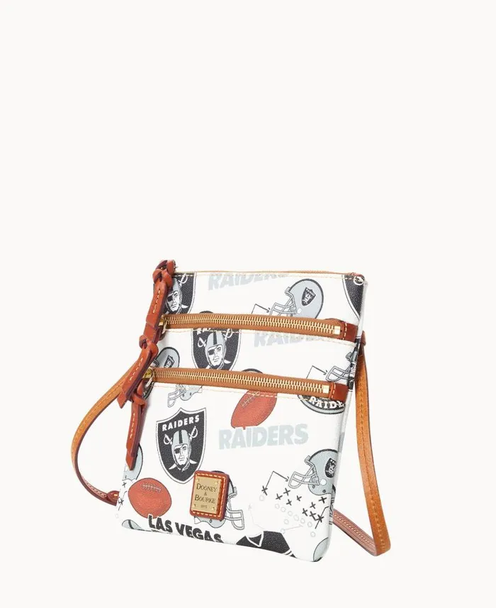 NFL Raiders N S Triple Zip Crossbody Raiders Woman Dooney and Bourke Crossbodies NFL Raiders N S Triple Zip Crossbody Raiders Woman Dooney and Bourke Crossbodies