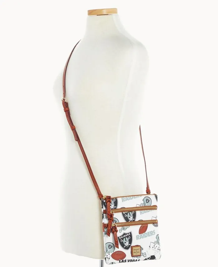 NFL Raiders N S Triple Zip Crossbody Raiders Woman Dooney and Bourke Crossbodies NFL Raiders N S Triple Zip Crossbody Raiders Woman Dooney and Bourke Crossbodies