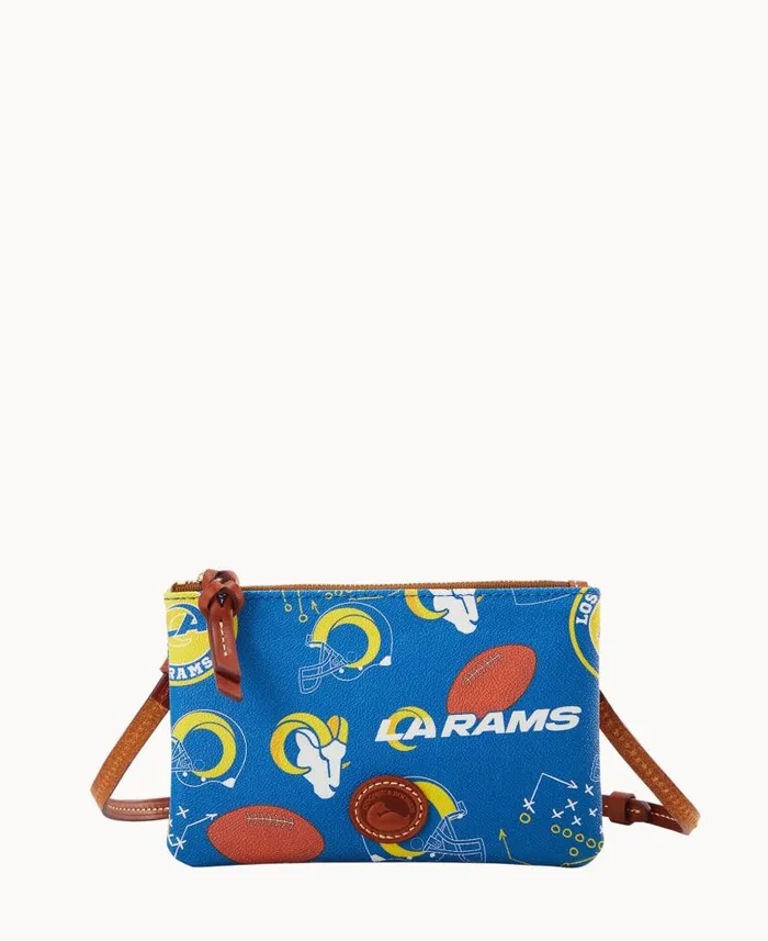 NFL Rams Top Zip Crossbody Rams Woman Dooney and Bourke Crossbodies
