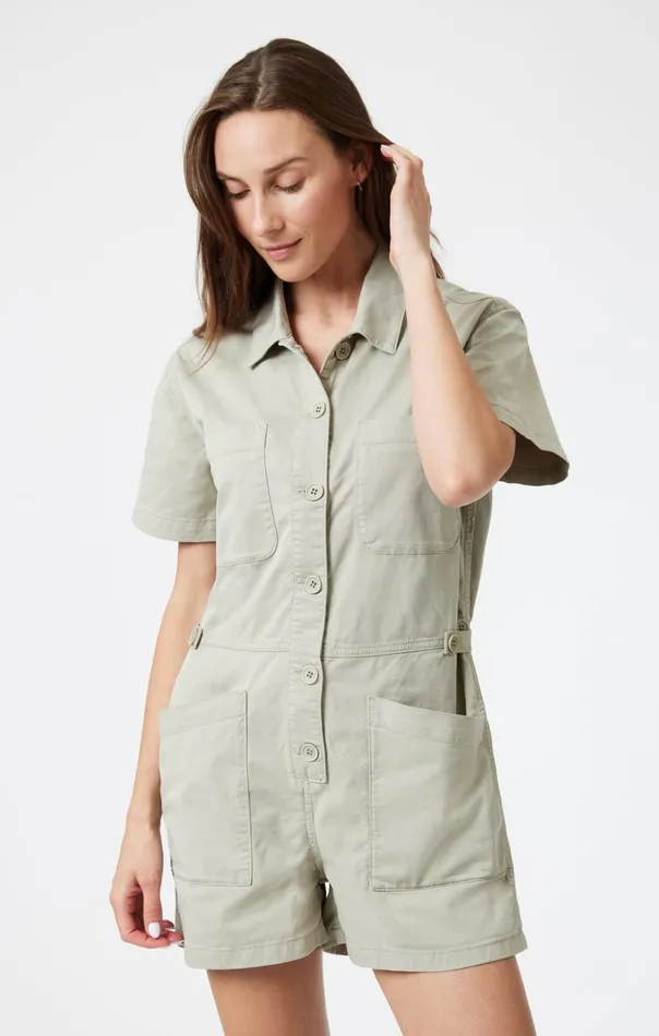 Noreen Romper In Sea Grass Light Twill Women Mavi Jeans Shorts Noreen Romper In Sea Grass Light Twill Women Mavi Jeans Shorts