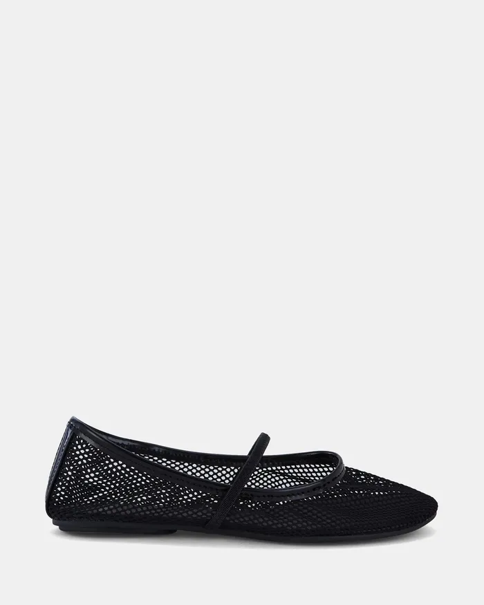 NOVO Shoes Casuals Women CALABRIA Black Mesh Ballet Flats