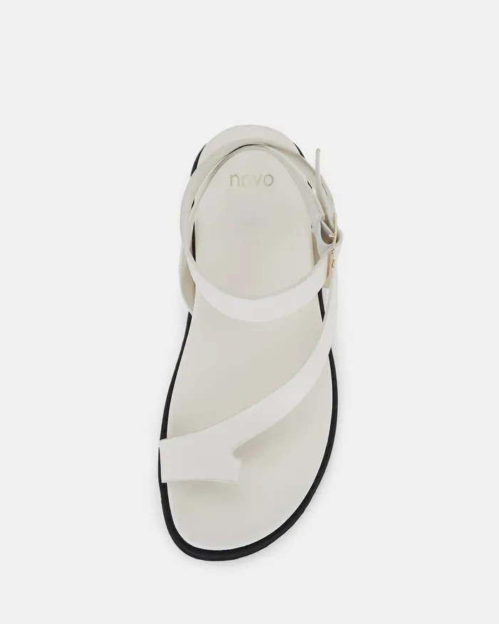 NOVO Shoes Flat Sandals Women TITON WHITE Strappy Sandals