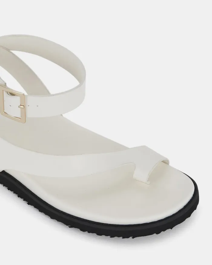 NOVO Shoes Flat Sandals Women TITON WHITE Strappy Sandals