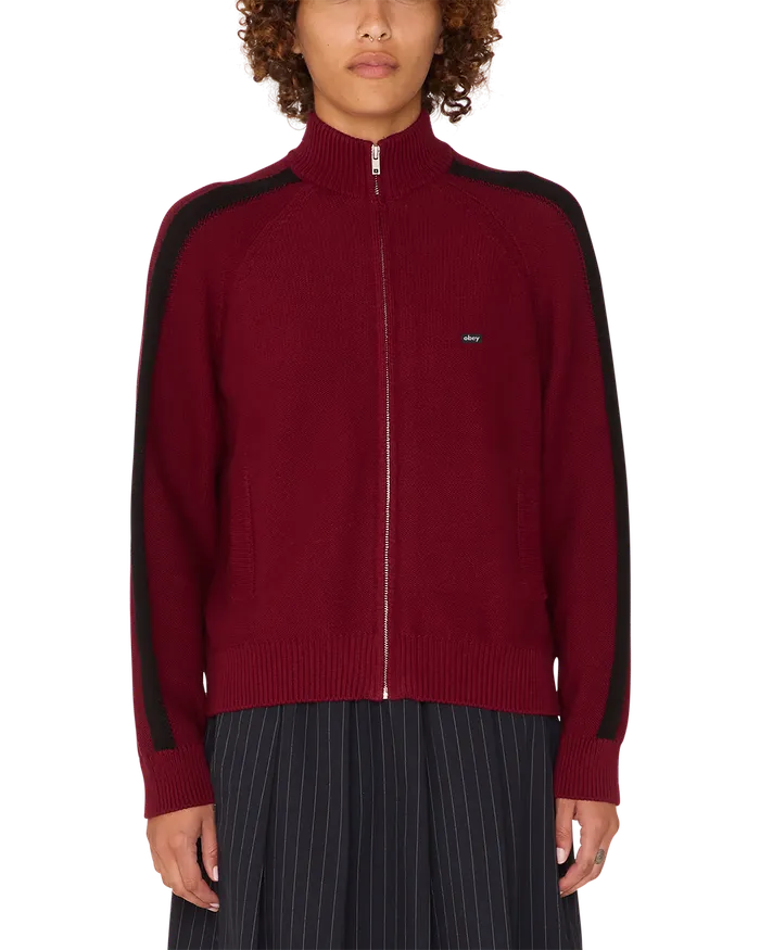 OBEY Clothing SWEATERS Women FRANKIE TRACK SWEATER Wine