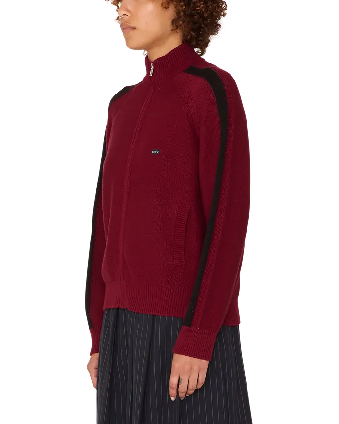 OBEY Clothing SWEATERS Women FRANKIE TRACK SWEATER Wine
