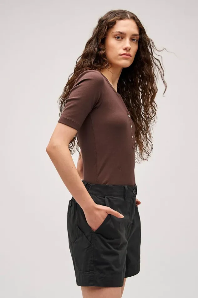 Oroton Alfie Carpenter Short Washed Black Women Shorts Oroton Alfie Carpenter Short Washed Black Women Shorts