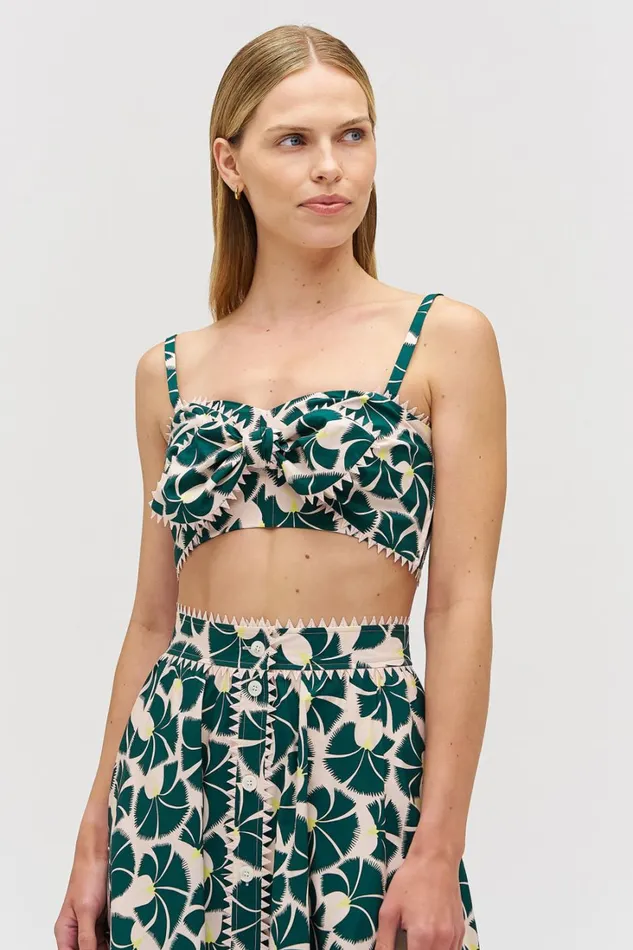 Oroton Fan Flower Tie Top Ivy Women Tops Oroton Fan Flower Tie Top Ivy Women Tops