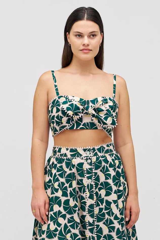 Oroton Fan Flower Tie Top Ivy Women Tops Oroton Fan Flower Tie Top Ivy Women Tops