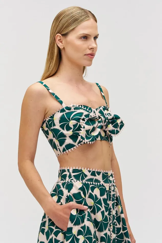 Oroton Fan Flower Tie Top Ivy Women Tops Oroton Fan Flower Tie Top Ivy Women Tops