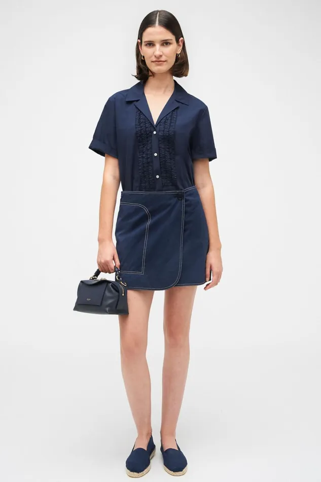 Oroton Wrap Drill Mini Skirt North Sea Women Skirts Oroton Wrap Drill Mini Skirt North Sea Women Skirts