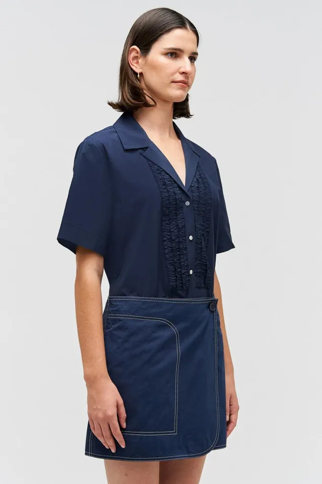 Oroton Wrap Drill Mini Skirt North Sea Women Skirts Oroton Wrap Drill Mini Skirt North Sea Women Skirts