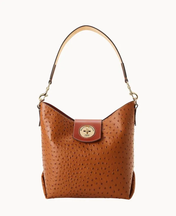Ostrich Turnlock Sac 30 Caramel Woman Dooney and Bourke Shoulder Bags