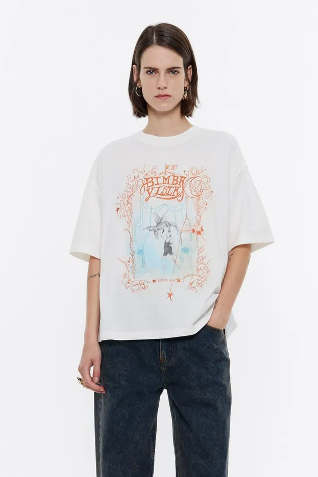 Oversize Ivory Logo Tshirt Ivory Women Bimba Y Lola TShirts