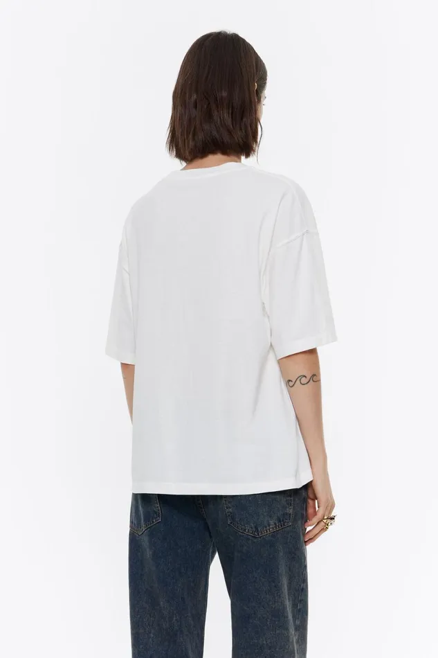 Oversize Ivory Logo Tshirt Ivory Women Bimba Y Lola TShirts