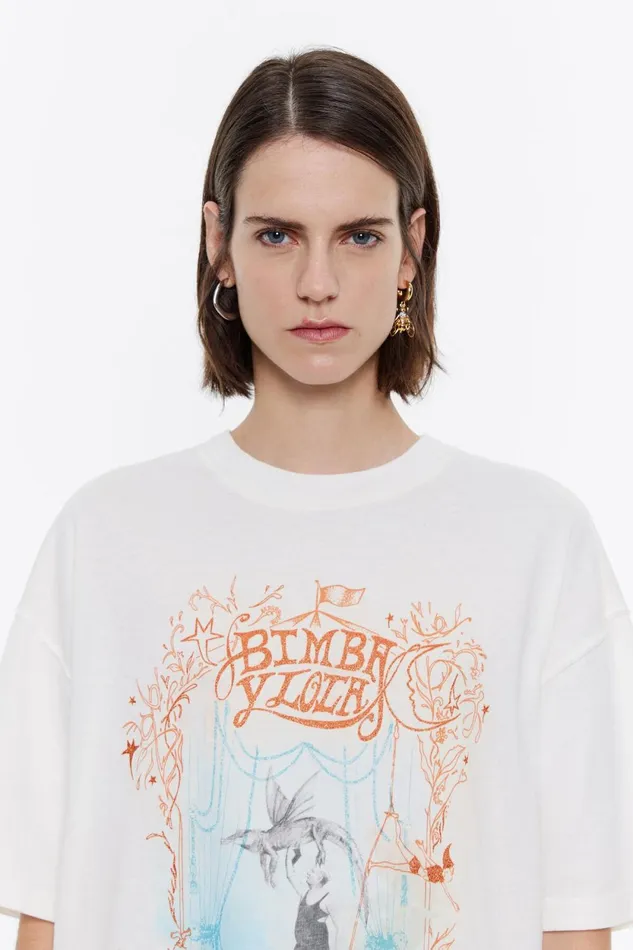 Oversize Ivory Logo Tshirt Ivory Women Bimba Y Lola TShirts