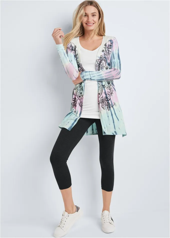 PAISLEY PRINT TIE DYE LOUNGE CARDIGAN Blue Multi Women VENUS Jackets
