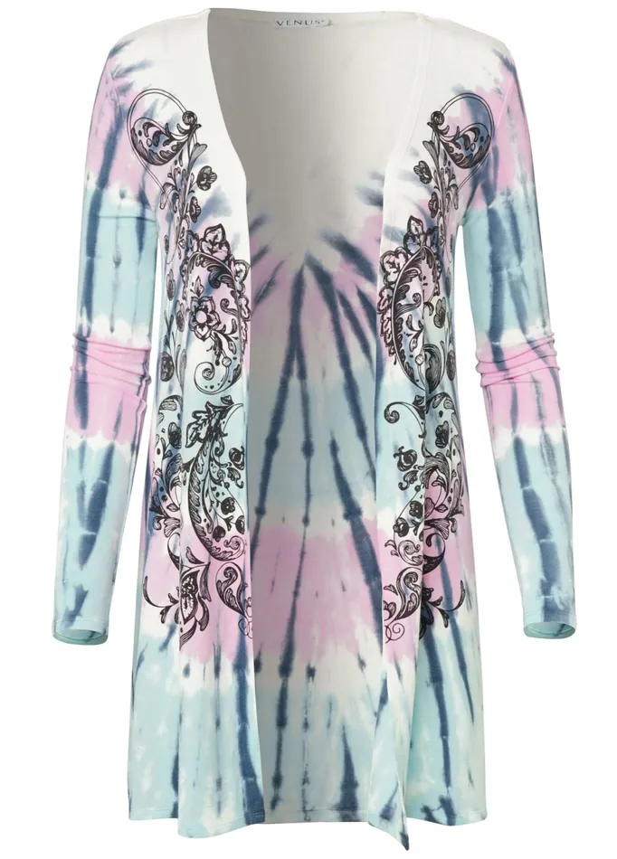 PAISLEY PRINT TIE DYE LOUNGE CARDIGAN Blue Multi Women VENUS Jackets
