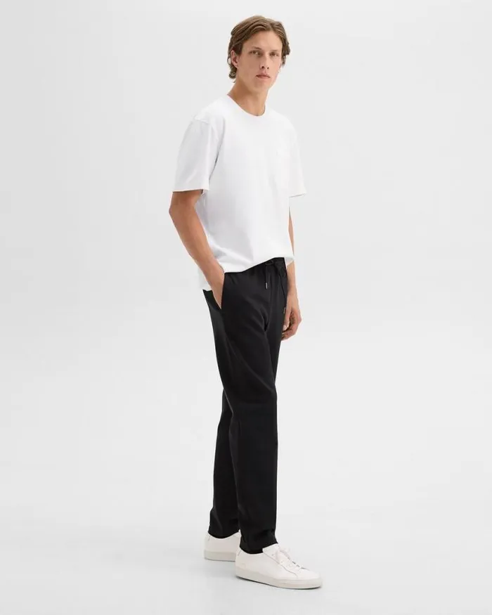 Pants Men Theory Drawstring Pant In Scuba Black Pants Men Theory Drawstring Pant In Scuba Black