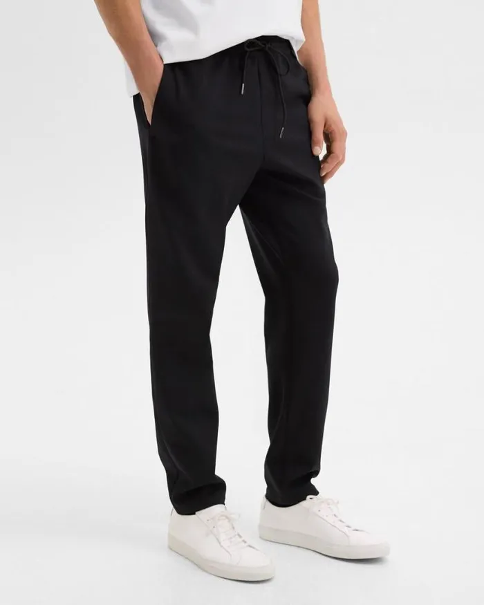 Pants Men Theory Drawstring Pant In Scuba Black Pants Men Theory Drawstring Pant In Scuba Black