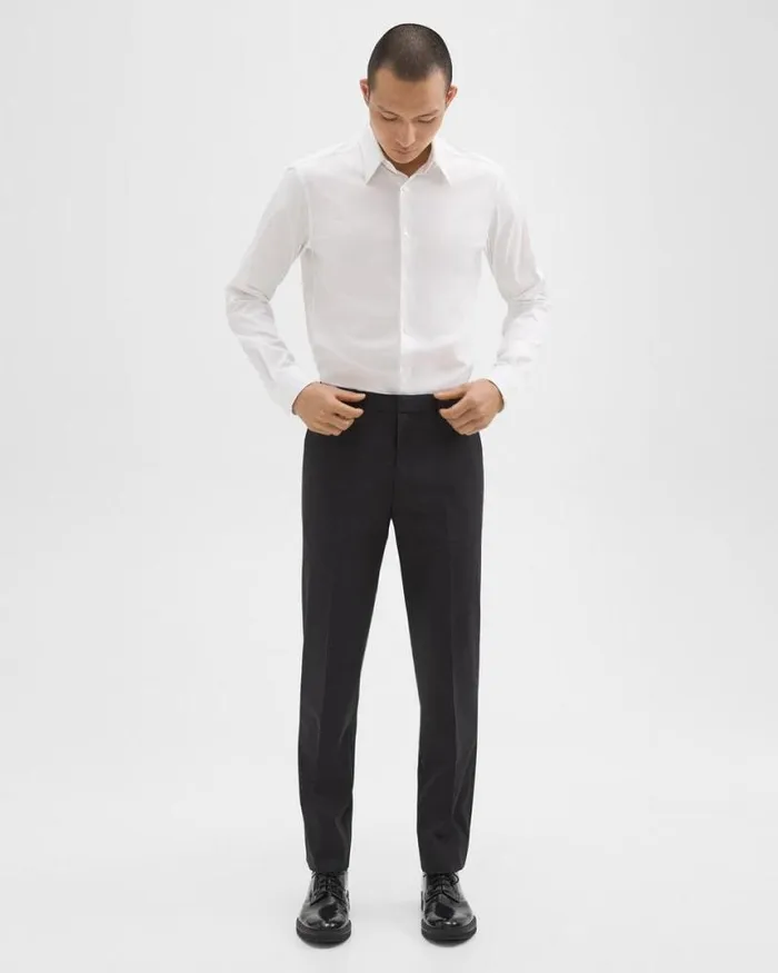 Pants Men Theory Mayer Pant In Stretch Wool Black