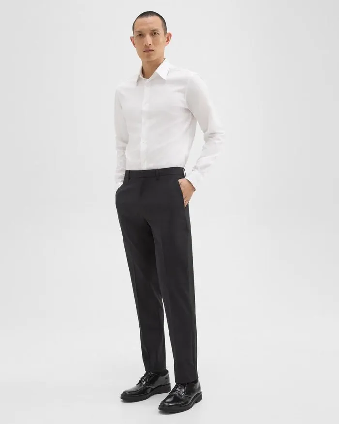 Pants Men Theory Mayer Pant In Stretch Wool Black Pants Men Theory Mayer Pant In Stretch Wool Black