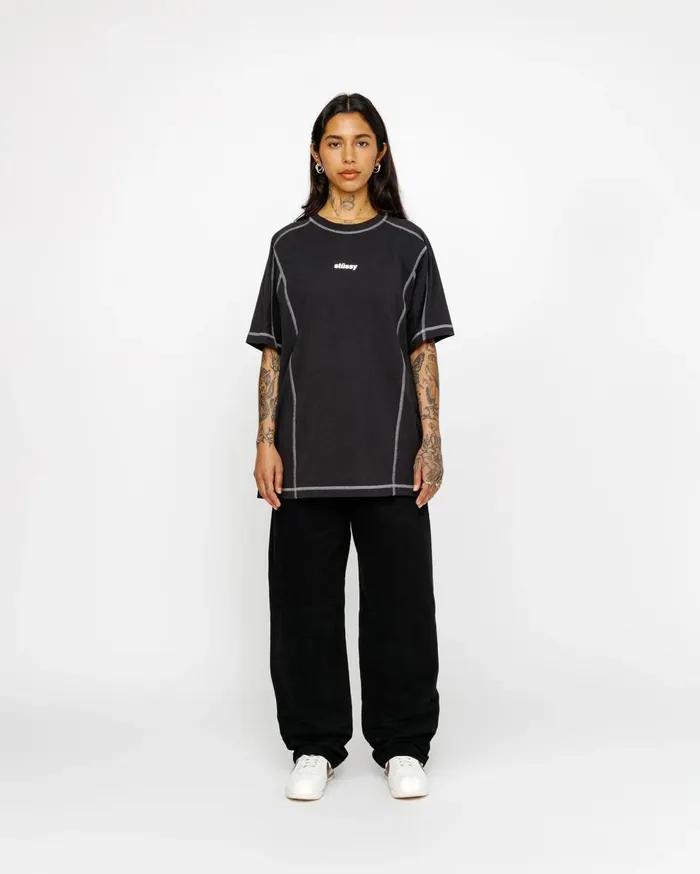 Pants MenWomen Stussy BEACH PANT BRUSHED COTTON Black Pants MenWomen Stussy BEACH PANT BRUSHED COTTON Black