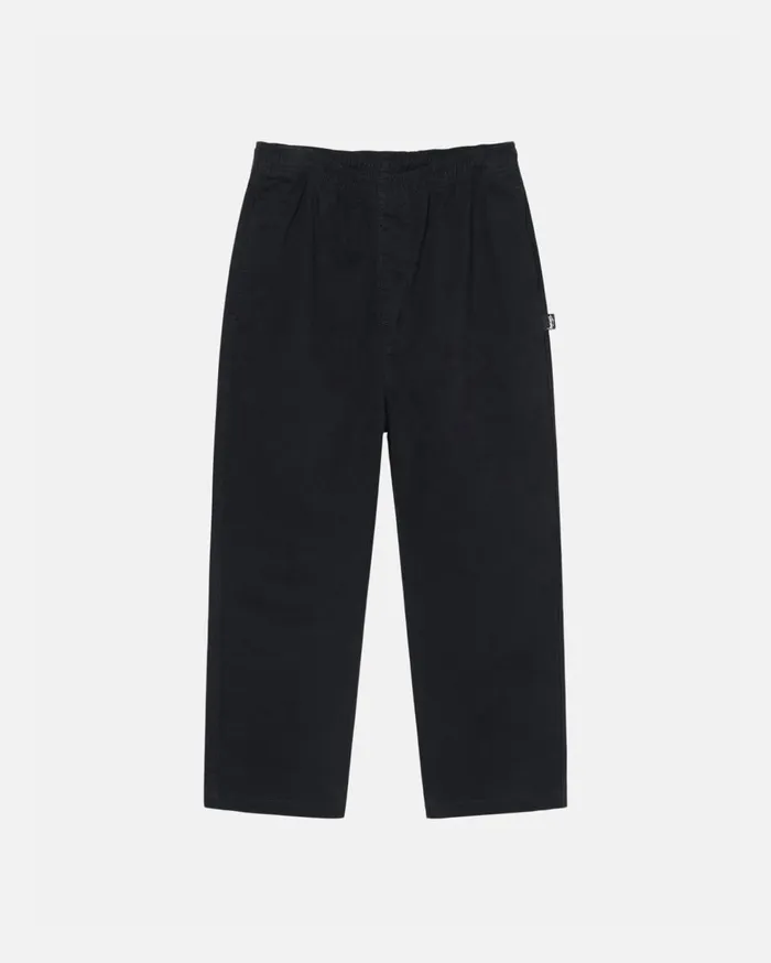 Pants MenWomen Stussy BEACH PANT BRUSHED COTTON Black Pants MenWomen Stussy BEACH PANT BRUSHED COTTON Black