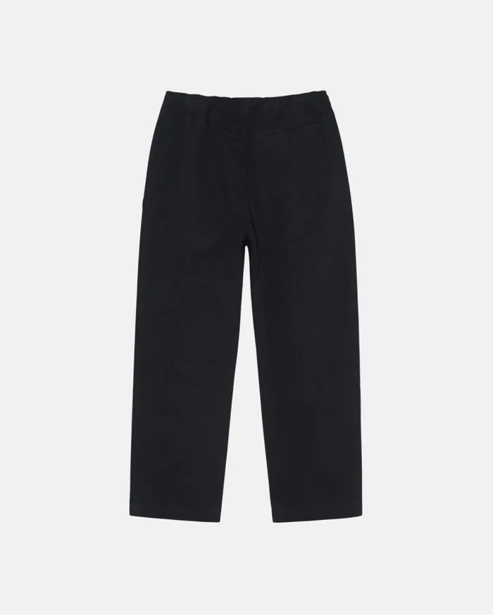 Pants MenWomen Stussy BEACH PANT BRUSHED COTTON Black Pants MenWomen Stussy BEACH PANT BRUSHED COTTON Black