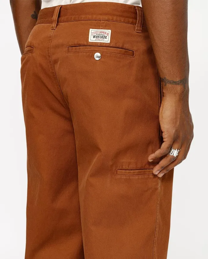 Pants MenWomen Stussy CHINO WORK PANT Caramel Pants MenWomen Stussy CHINO WORK PANT Caramel
