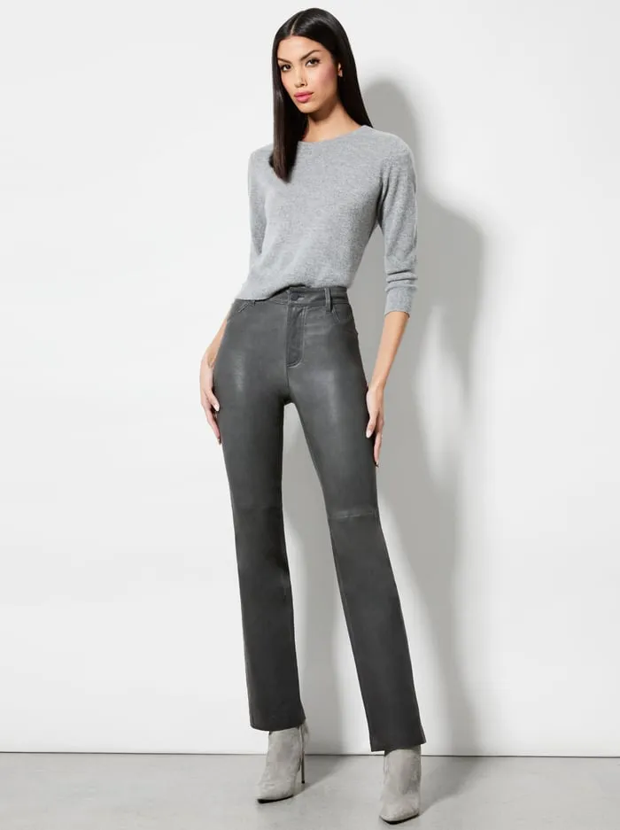 Pants Women Alice Olivia Amazing Leather Pant Charcoal