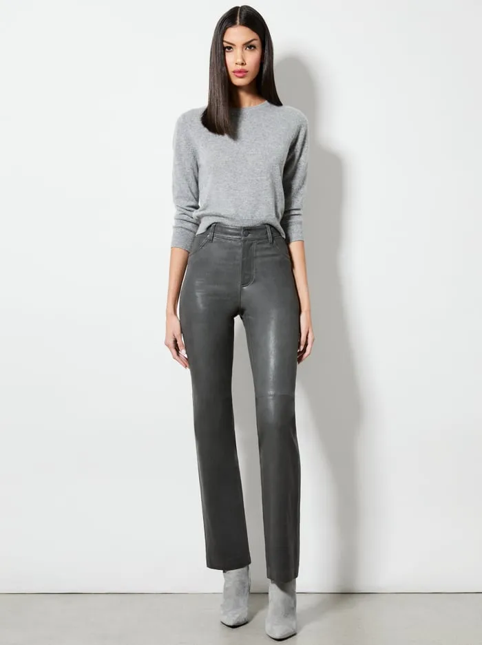 Pants Women Alice Olivia Amazing Leather Pant Charcoal