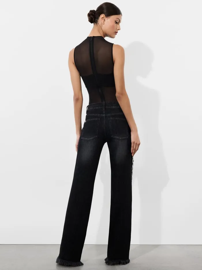 Pants Women Alice Olivia Roxie Embellished Jean Georgia Vintage Black