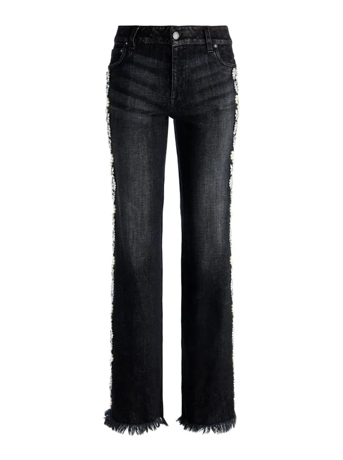 Pants Women Alice Olivia Roxie Embellished Jean Georgia Vintage Black