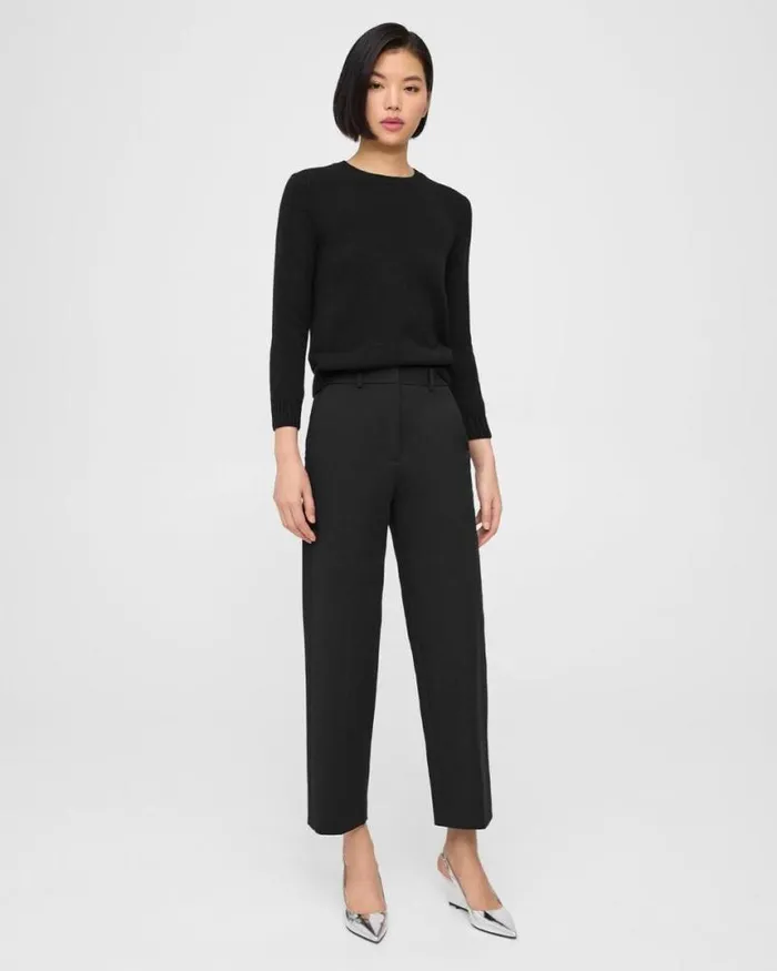Pants Women Theory HighWaist StraightLeg Pant In Neoteric Twill Black