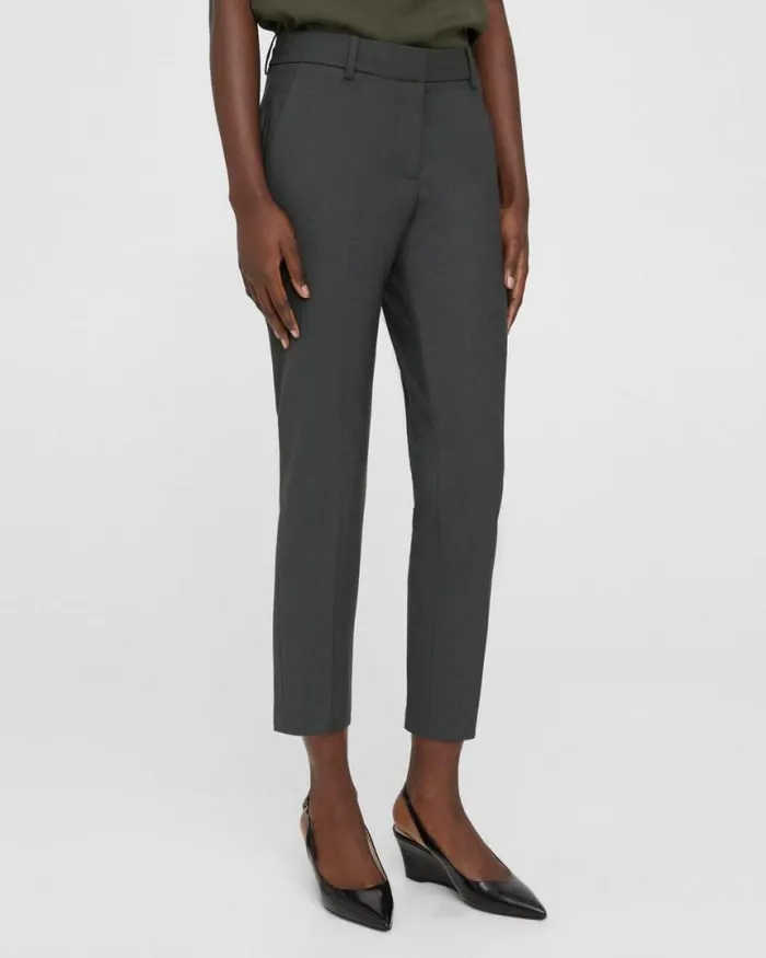 Pants Women Theory Treeca Pant In Good Wool Deep Green