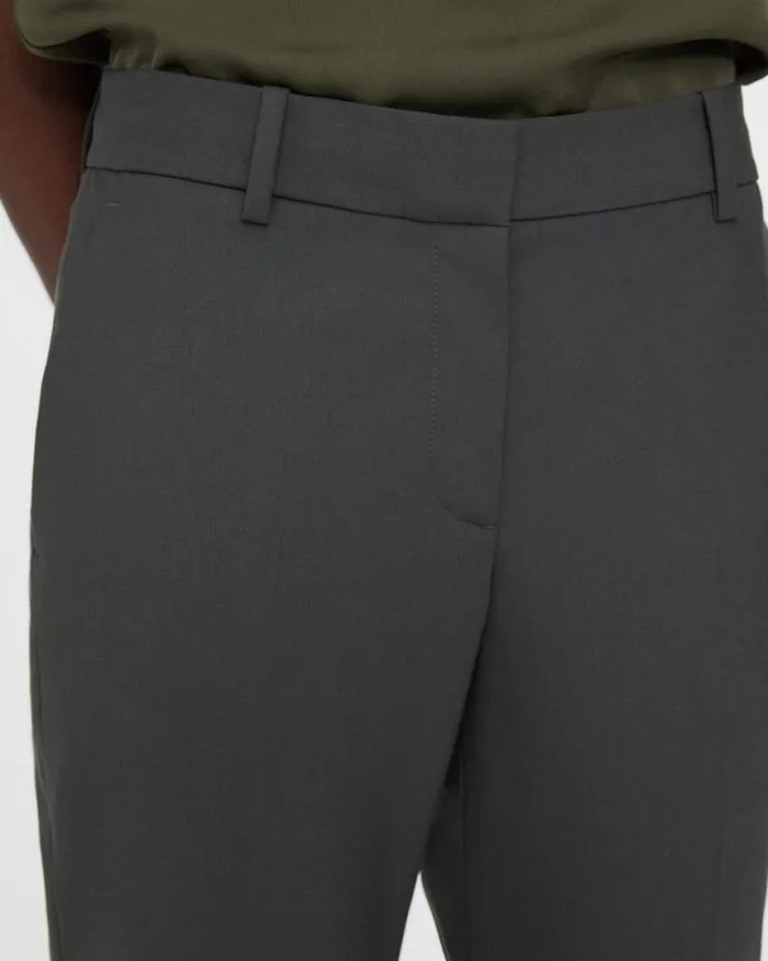 Pants Women Theory Treeca Pant In Good Wool Deep Green